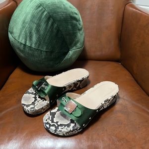 Staud reptile sole buckle sandals